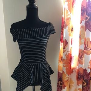 Black and white striped top